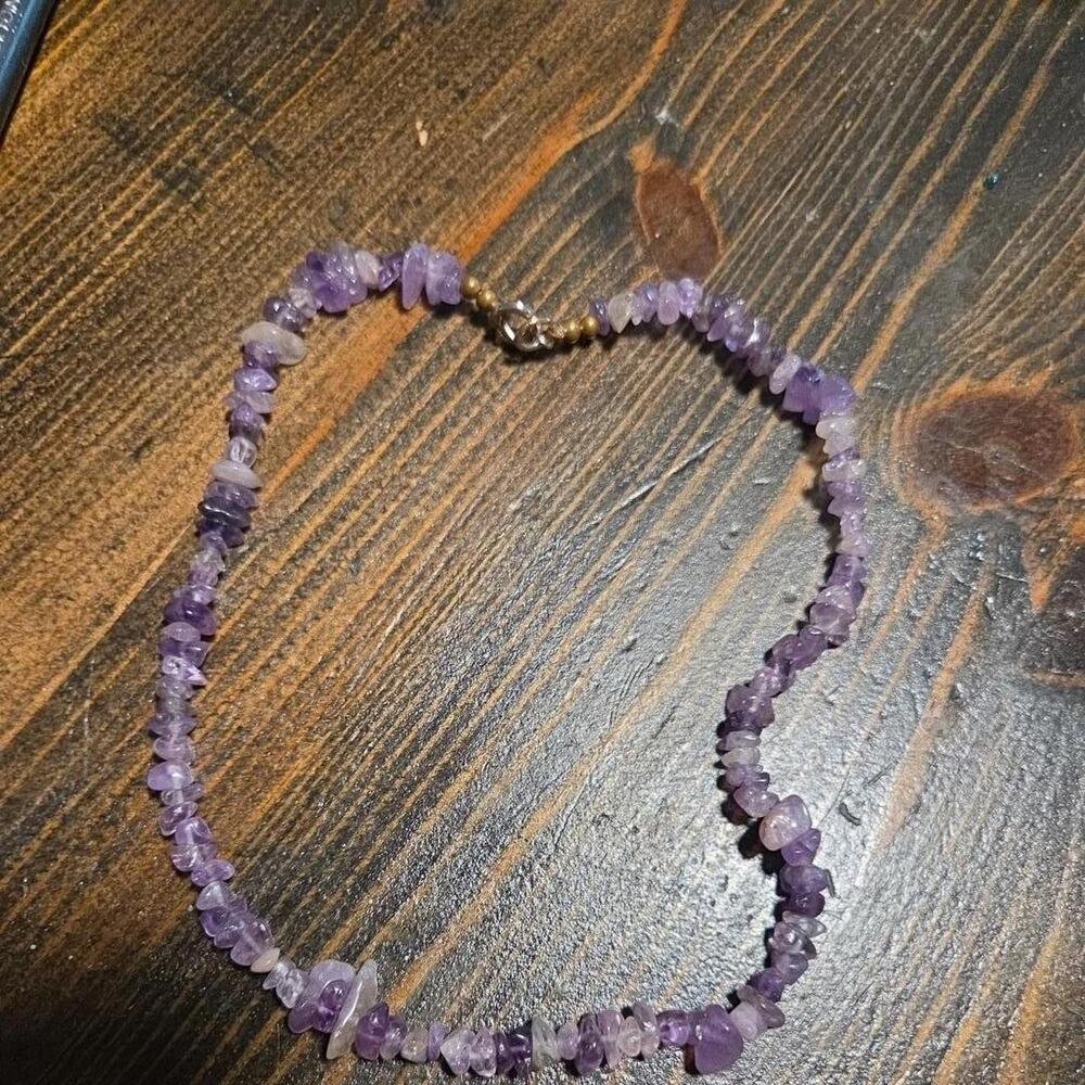 Amethyst necklace with purple and